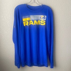 Authentic On Field NFL LA RAMS Football Nike Dri-FIT BLUE Long Sleeve Shirt/XL